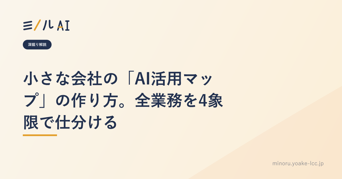 小さな会社の「AI活用マップ」の作り方。全業務を4象限で仕分ける